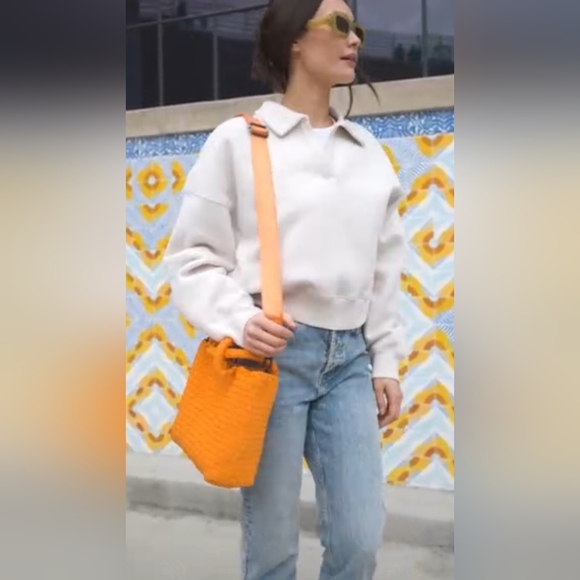 #479 SALE 🛑78 FINAL PRICE! FABULOUS BOHO TRENDY Small Woven Neoprene Crossbody - Picture 7 of 14